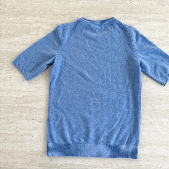 Boden 100%Cashmere Sweater Top Short Sleeve Blue Size XS Women's - Picture 3 of 5